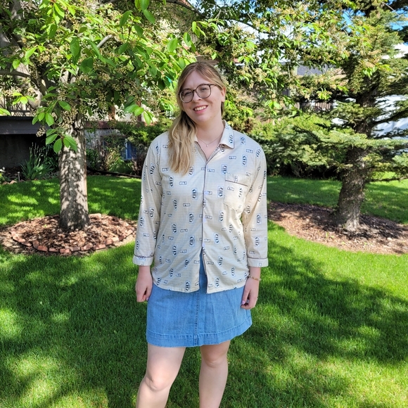 Snoopy print shirt cartoon shirt with piping, retro cartoon shirt - Picture 11 of 12
